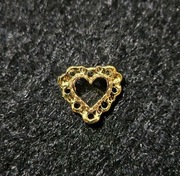 Ozdoby 3d, biżuteria z cyrkoniami, charms - heart, 1szt.