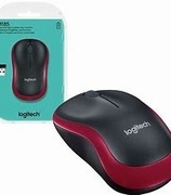Myszka bezprzewodowa Logitech M185 optyczna 1000 dpi czarno-czerwona