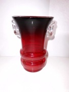 Wazon Szklany Czerwony.Huta Tarnowiec PRL 