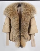 Kurtka zimowa puchowa z naturalnym futrem 