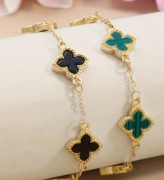 Bransoletka minimalistyczna modna viralowa koniczynka damska 26 cm 2 sztuki