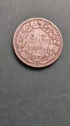 2 FRANKI 1860 ROK Srebro rzadki Litera B