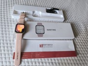 Nanting smartwatch damski amoled pudrowy róż kryształki