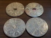 Zestaw 4 podkładek posrebrzanych Anniversary Plate vintage