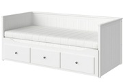 Łóżko leżanka HEMNES IKEA 3 szuflady 2 materace białe 80x200