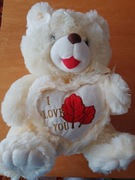 Miś z sercem I love you walentynkowy 40x28 cm NOWY