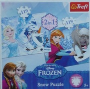 Puzzle Trefl 119 elementów. Frozen Kraina Lodu. Puzzle śnieżynki 2w1.