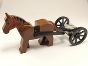 LEGO koń 4493c01pb01 zaczep 4587 koła 251c01 western 6716