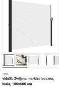 Zwijana markiza boczna vidaxl 180*600 biala