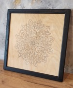 Obraz Drewniany MANDALA | Laserowy Grawer | Loft Boho | Prezent | RenovArte