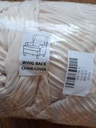 nowy kremowy pokrowiec na fotel brak metki