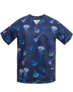 Bluza medyczna męska we wzory wzorzysta MEDUZY scrubs męski rozmiar M