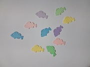 Scrapki rybka 10 szt. 20x11 mm mix kolorów pastelowych gramatura 160 g/m2