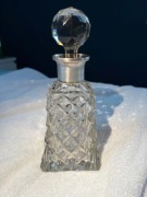 Antyczna Karafka Kryształowa z Srebrnym Okuciem Srebro 800 Punc „DA" Antyk