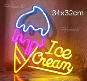 NEON LODY ICE CREAM LODZIARNIA LÓD DESER SZYLD LED LAMPKA NEONOWA