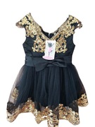 Piękna sukienka czarno-złota dla dziewczynki na 2-3 lata