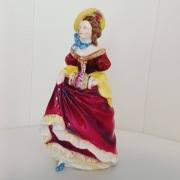 **wiktoriańska DAMA w czerwonej sukni porcelana Coalport 1945+