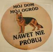 Tabliczka z owczarkiem niemieckim 
