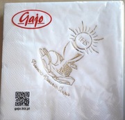 Serwetki komunijne białe złote kielich IHS - GAJO