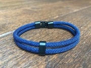 Piękna Bransoletka dla mężczyzn. Styl Etniczny. Wełna. Granatowa. Nowa.