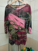 Bluzka tiulowa rękaw 3/4 na dole gumka classic L.