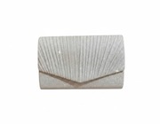 Kopertówka Torebka Wizytowa Ślub Wesele Studniówka Srebrna Brokat Plisowana