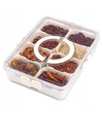 POJEMNIK DO PRZECHOWYWANIA 8 PRZEGRÓDEK Z USZCZELKĄ NA ORZECHY CUKIERKI