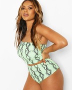 Strój kąpielowy dwuczęściowy r44 nowy zielony wzór 