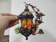 Nowy witraż dekoracja okienna łapacz słońca latarnia latarenka ptaszek