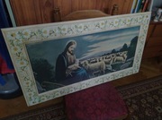Oleodruk Pan Jezus Dobry Pasterz. Rama decoupage