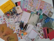 Zestaw scrapbooking planer organizer bullet journal + taśmy, naklejki 