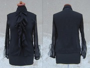 Czarna zwiewna koszula bluzka gotycka, wiktoriańska, steampunk