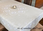 Obrus lniany, haft ręczny kurpiowski - 180x140 cm