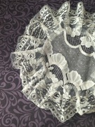 Koronkowa tiulowa serweta vintage PRL