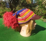 Piękna CZAPKA ludu SAAMI rękodzieło Saamowie Lapończycy Laponia Finlandia 