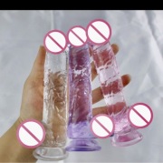 Fiolietowy Realistyczne dildo z przyssawką, dildo dla kobiet