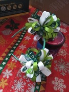 Opaska biały z jasnozielonym