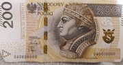 Banknot 200 ciekawy numer 