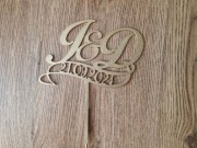 Topper na tort weselny lub rocznica, inicjały + data