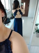 Granatowa sukienka długa S/M raz założona