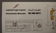 Safety card Palestinian Airlines. Palestyna. Unikat 
