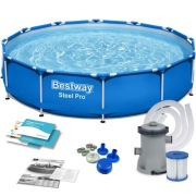 Basen stelażowy Bestway Steel PRO 56681, zestaw z pompą i filtrem, 366x76cm