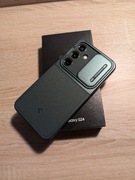 Samsung S24 8GB 256GB Onyx Black, ETUI ciemno zielone +nowa szybka