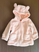 66. Pluszowa kurteczka bluza z kapturem pudrowy róż rozmiar 68