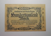 Stary banknot 100000 Marek 1923 Notgeld
