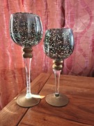 DWA KIELICHY Ozdobne 35 cm i 30 cm - pięknie się mienią w świetle 