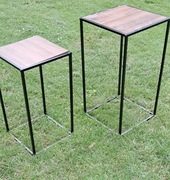 Kwietnik metalowy stojak loftowy SQUARE, 2 sztuki