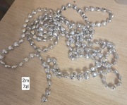 Łańcuch dekoracyjny srebrne serduszka 2 m ozdoba