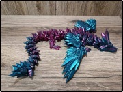 Smok Kryształowy Ze Skrzydłami, Figurka 3D, Zabawka, Ruchomy wydruk 3D M