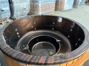 Balia akrylowa Brown Marble dla 6 osób, piec zewnętrzny | Full opcja